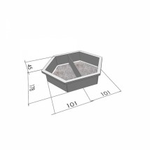 Форма для тротуарной плитки Вереск-2007 Шестигранник половинка поперечная 205×178×45 мм