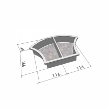 Форми для тротуарної плитки Вереск-2007 Луска половинки 235×166×45 мм