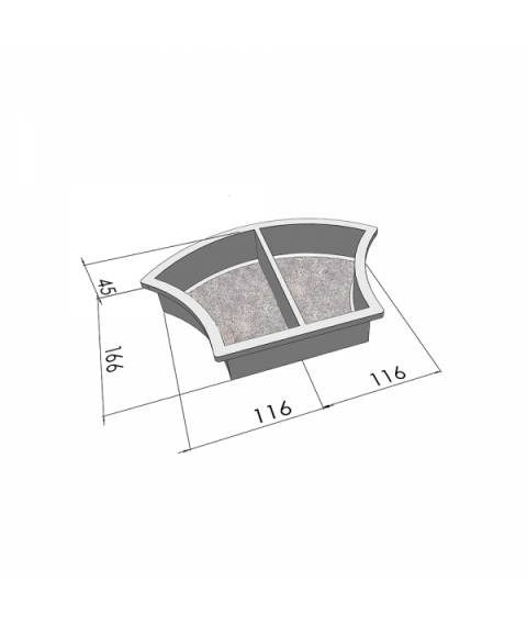 Форми для тротуарної плитки Вереск-2007 Луска половинки 235×166×45 мм