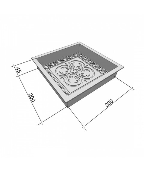 Moulds for paving slabs Veresk-2007 Antique Pattern 200×200×45 mm