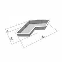 Form for paving slabs Veresk-2007 Boomerang shagreen 355x155x45 mm