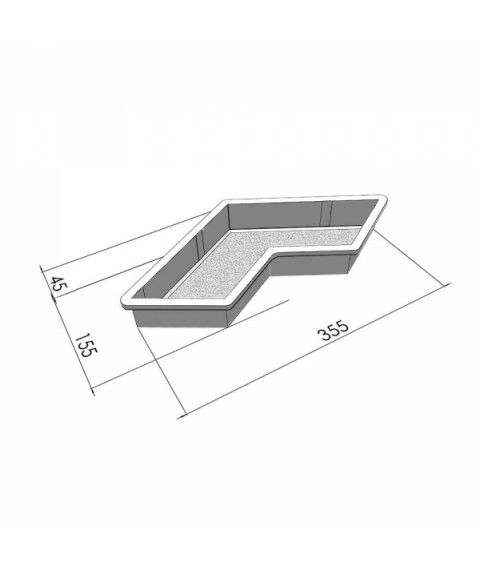 Форма для тротуарной плитки Вереск-2007 Бумеранг шагрень 355×155×45 мм