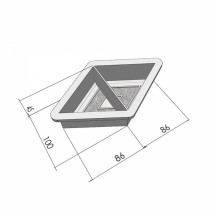 Form for paving slabs Heather-2007 Small rhombus half transverse 100x174x45 mm