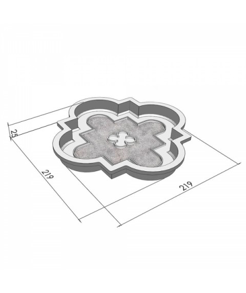 Форма для тротуарной плитки Вереск-2007 Лилия малая 219×219×25 мм