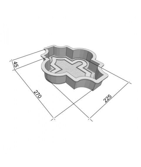 Form for paving slabs Veresk-2007 Meliria cross 270x225x45 mm