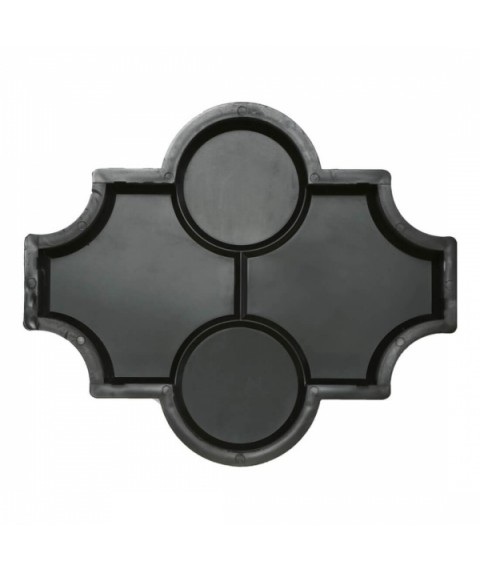 Форма для тротуарной плитки Вереск-2007 Мелирия гладкая с кольцами 270×225×45 мм
