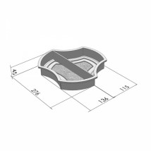 Форма для тротуарной плитки Вереск-2007 Рокки половинка не симметричная 276×255×45 мм