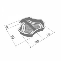 Форма для тротуарной плитки Вереск-2007 Рокки половинка симметричная 276×255×45 мм