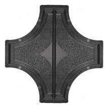Форма для тротуарной плитки Вереск-2007 Рондо крест большой половинка 325×325×45 мм
