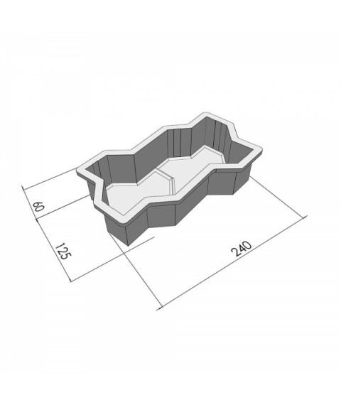 Форма для тротуарной плитки Вереск-2007 Змейка с перегородкой 240×125×60 мм