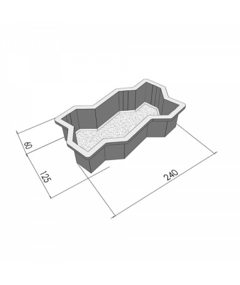 Форма для тротуарной плитки Вереск-2007 Змейка шагрень 240×125×60 мм