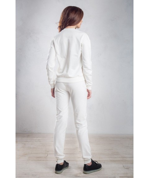 Спортивный костюм (свитшот и брюки)  VASILYEV Woman L Белый с принтом абстракции