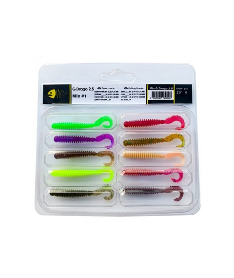 Набір силіконових приманок Wist G.Drago 2.5'' Mix #1
