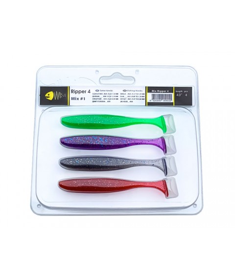Набір силіконових приманок Wist Ripper 4'' Mix #1