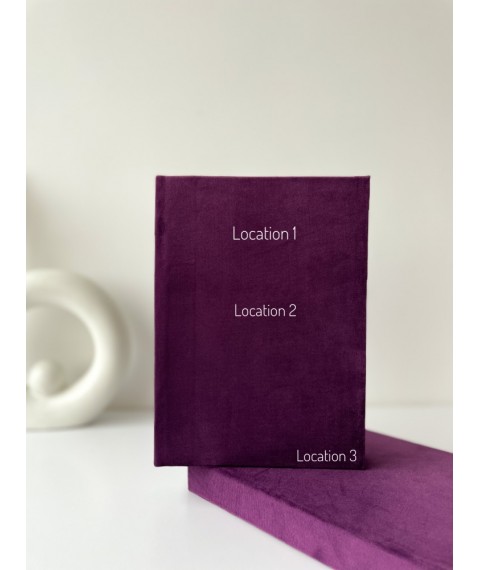 Notebook in a cell with its inscription A5 purple 200 sheets efi