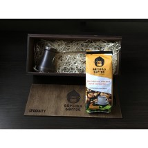 Подарунковий набір турка для кави GORILLAS COFFEE 120 мл (Патина)