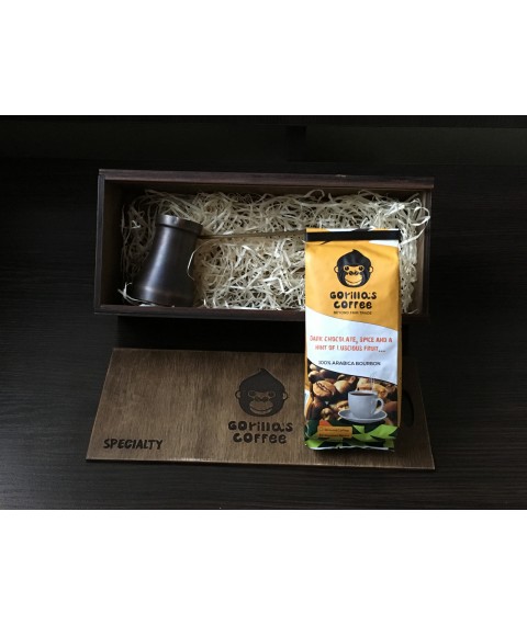 Подарочный набор турка для кофе GORILLAS COFFEE 120мл (Патина)