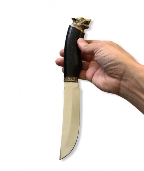 Нож ВОЛК для охоты черный граб