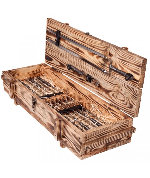Set of skewers KNIGHT Gorillas BBQ in a wooden box