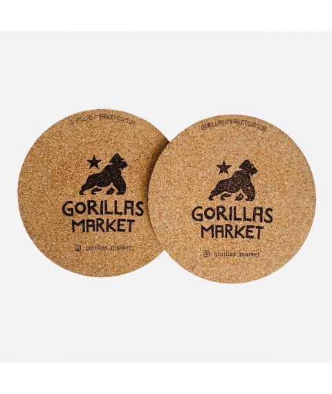 Підставка коркова під чашку Gorillas Market 6 шт.