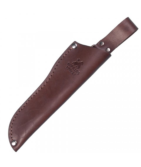 Knife sheath (genuine leather) Gorillas BBQ Brown