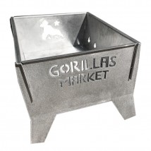 Klappbare Kohlenpfanne f?r Gorillas BBQ Schaschlik 2mm (Edelstahl)
