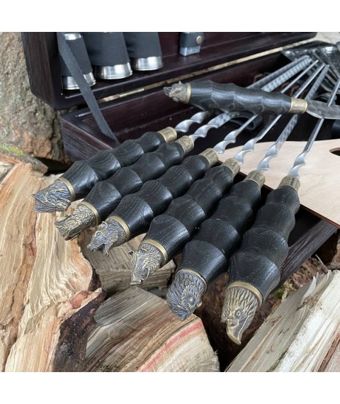 Набір шампурів ручної роботи БУЙВОЛ Gorillas BBQ в дерев'яній коробці