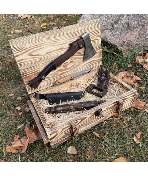 Gift set WARRIOR Gorillas BBQ in a wooden box