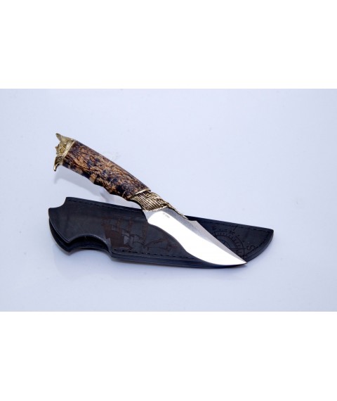 Handmade knife "Black Pearl" pirate, N690, Karelian birch