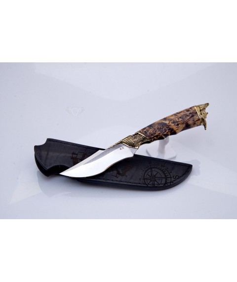 Handmade knife "Black Pearl" pirate, N690, Karelian birch