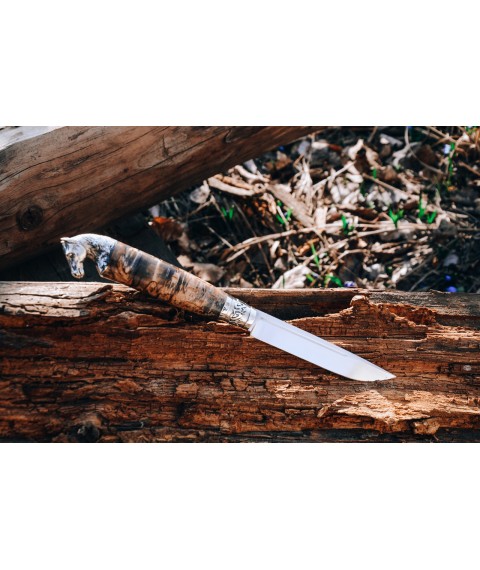 Knife "Horse" N690, maple burl