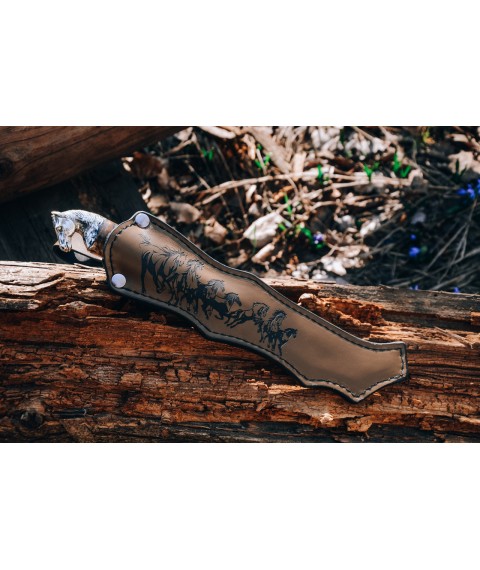 Knife "Horse" N690, maple burl