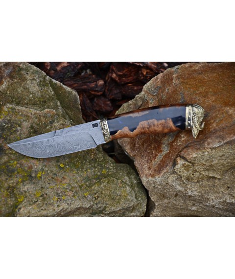 Handmade knife "Viking" Damascus, hybrid