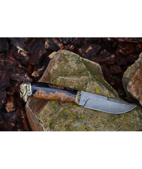 Handmade knife "Viking" Damascus, hybrid