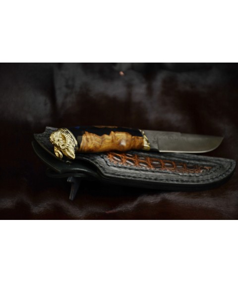 Handmade knife "Viking" Damascus, hybrid