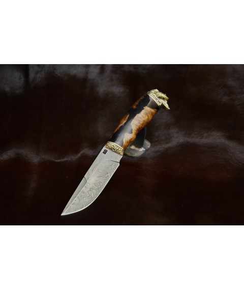 Handmade knife "Viking" Damascus, hybrid