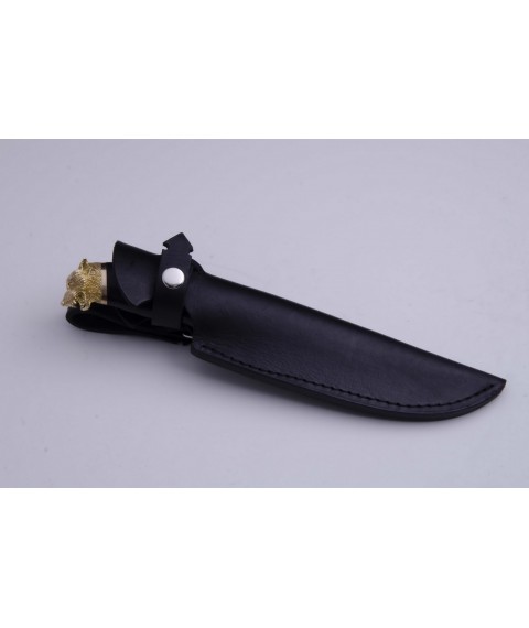 Knife "Dark Wolf 2" with engraving: hornbeam, cupronickel