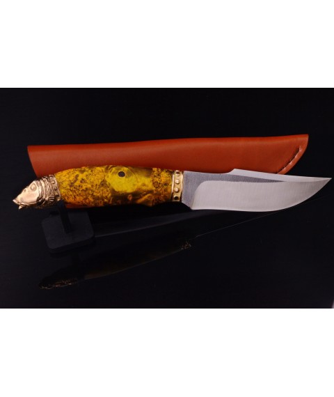 Мисливський ніж для рибака "Короп трофейний" кап клена, сталь N690
