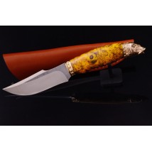 Мисливський ніж для рибака "Короп трофейний" кап клена, сталь N690