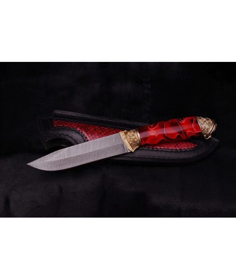 Handmade knife "Trump" acrylic handle, playing cards