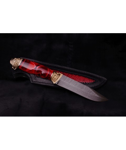 Handmade knife "Trump" acrylic handle, playing cards