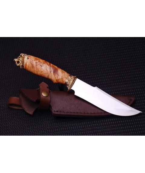 Handmade knife "Lion in a burl" stainless steel, maple burl