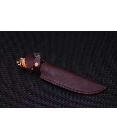 Handmade knife "Lion in a burl" stainless steel, maple burl