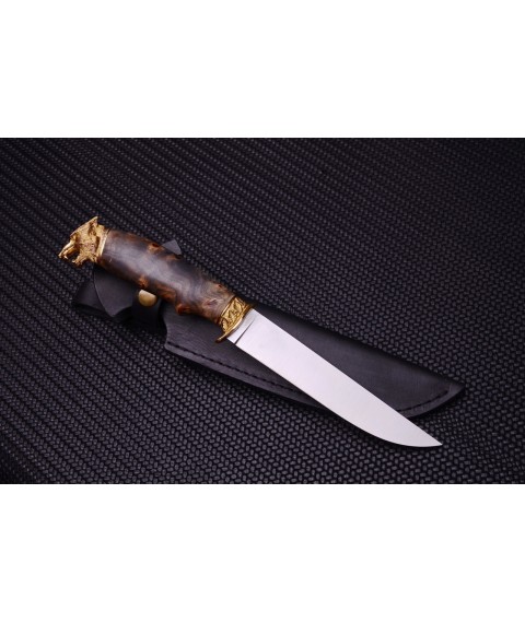 Knife “Leader” wolf, burl handle, stainless steel