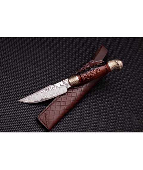 Handmade knife "Suleiman" laminate carved handle