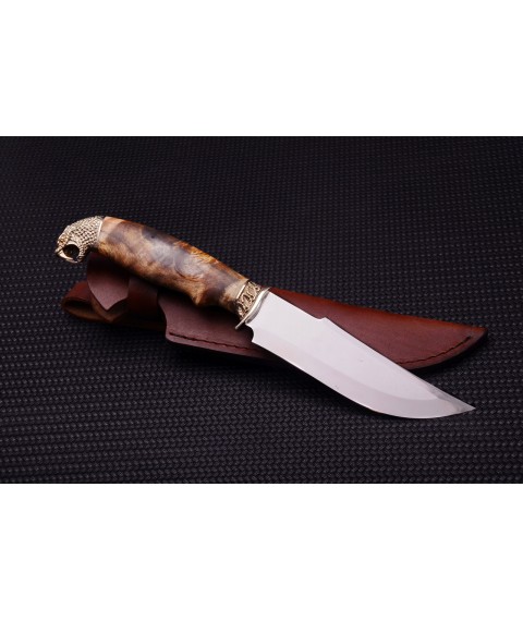 Handmade knife "Royal serpent in burl" clean blade