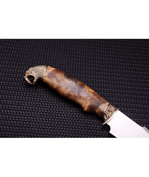 Handmade knife "Royal serpent in burl" clean blade
