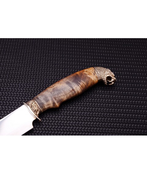 Handmade knife "Royal serpent in burl" clean blade