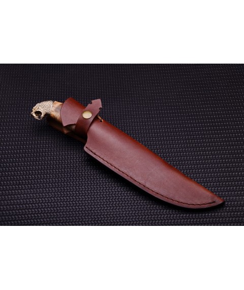 Handmade knife "Royal serpent in burl" clean blade