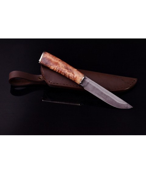 Author's knife "Luck" Damascus steel, horse horseshoe